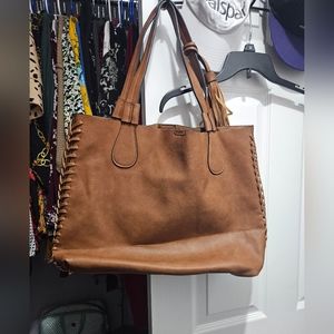 Brown tote bag